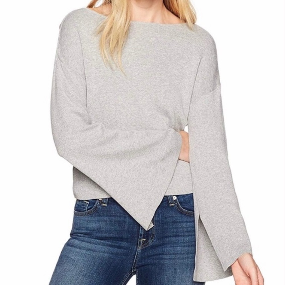 BCBGeneration Grey Bell Sleeve Sweater